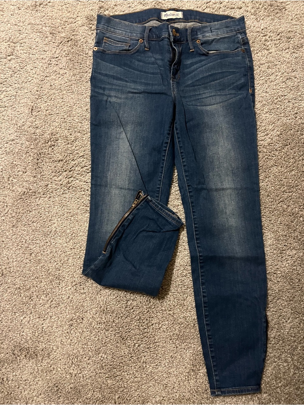 Madewell Women's Indigo Skinny Jeans with Ankle Zips